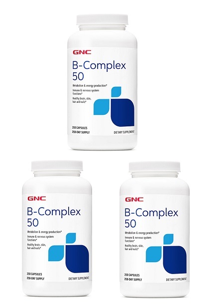 GNC B-Complex 50 mg, 250 Capsules x 3